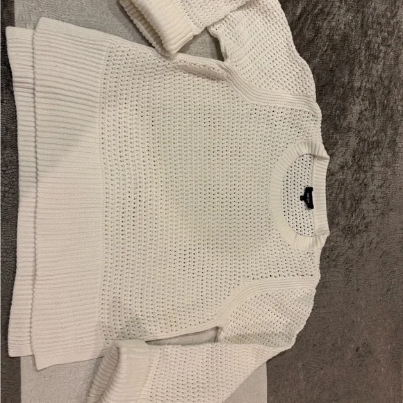 ME+EM White Open-Knit Cotton Sweater Tagged size L, fits more like S-M (!) - Picture 12 of 12